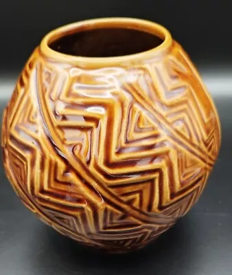 Buy Vintage Celtic Ceramic Irish Brown Orange Pottery Vase Retro Kitsch 60s 70s • 16.99£