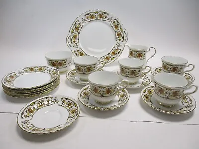 Buy Royal Stafford Clovelly Bone China Tea Set Brown And Green  Floral Pattern Total • 25£