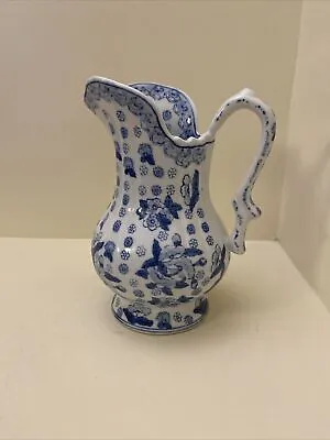 Buy Vintage Delft Blue/white Andrea By Sadek Floral Pitcher With Handle • 37.93£