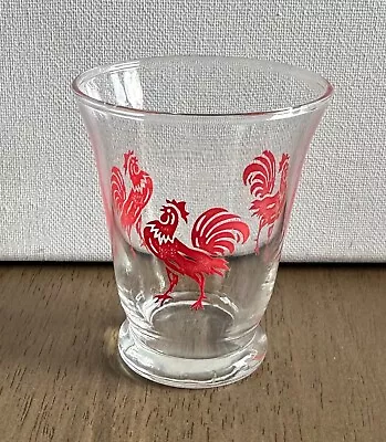 Buy Vintage 1940's Libbey Red Rooster Clear 3 Inch Flared Juice Double Shot Glass • 8.54£