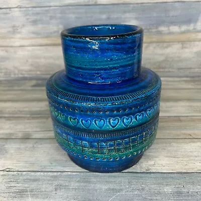 Buy Bitossi Italy Aldo Londi Raymor Mid Century Rimini Blue Glaze Art Pottery Vase • 289.19£