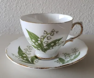 Buy Vintage Royal Vale Ridgway Potteries Lily Of The Valley Teacup & Saucer Gold • 12.34£