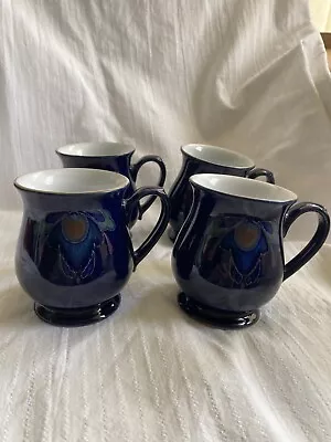 Buy Denby Baroque Cobalt Blue 4x Mugs - Rare • 55£
