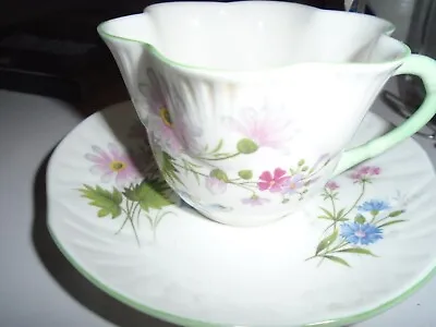Buy Tea Cup Saucer StaffordshireEngland Fine Bone China Crown Est 1801 Wild Flowers. • 24.13£