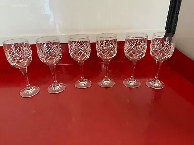 Buy Set Of 6 Boxed Vintage Bohemia Crystal Wine Glasses • 17.99£