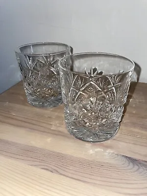 Buy 2 X Royal Doulton Cut Whisky Glasses, Signed On Base. Size 8 Cms High X 6.5 Wide • 25£