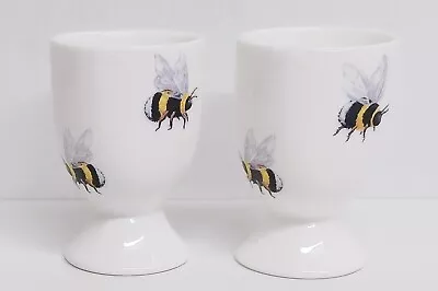 Buy Bees Egg Cups Set Of 2 Fine Bone China Bumblebee Eggcups Hand Decorated In UK • 11.50£