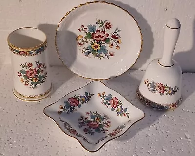 Buy Coalport Ming Rose Dressing Table Set Bell~2 Dishes & Small Vase • 9.99£