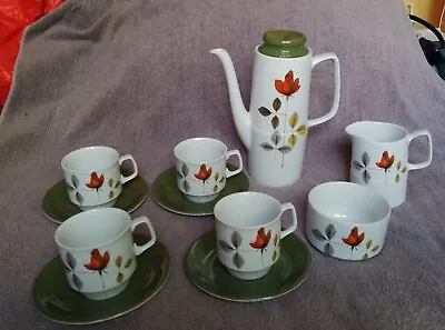 Buy Vintage British Anchor Carnaby Rose Coffee Service 1960s • 74.95£