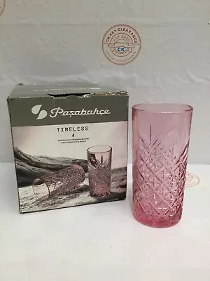 Buy Pasabahce 52800 Timeless Long Drink Glasses 450 Ml Pink Pack Of 4 • 11£