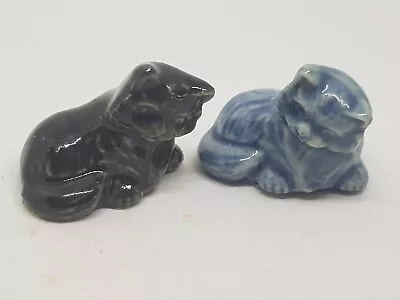 Buy Wade Whimsies Rare Kittens One All Blue And One All Black • 3.50£