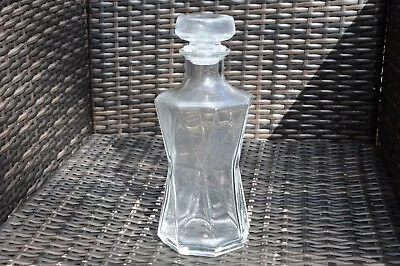 Buy Art Deco Octagonal Clear Glass Whisky Brandy Spirit Decanter + Airtight Stopper • 7.90£