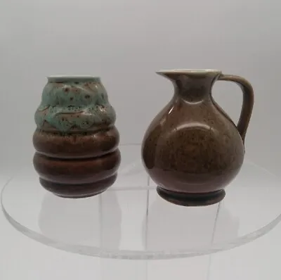 Buy New Devon Pottery Speckled Glaze Small Vase & Jug - Nice Condition  • 6.95£