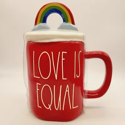 Buy Rae Dunn Love Is Equal Mug With Rainbow Top LGBTQ Pride Crazing New • 12.28£