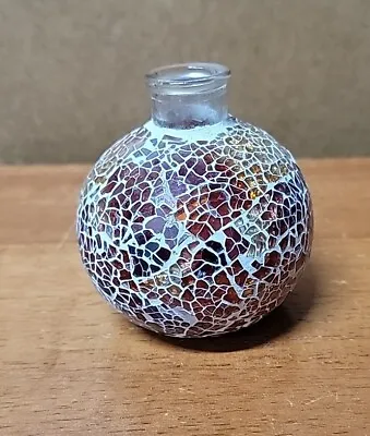Buy Small Vase Mosaic Glass Art Pottery Vase Crackle Glaze 4  Glass Bottle • 7.23£
