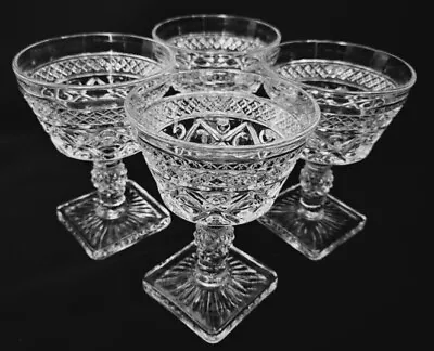 Buy Set Of 4 Vintage Imperial Glass CAPE COD Clear Champagne Tall Sherbet Glasses • 23.01£