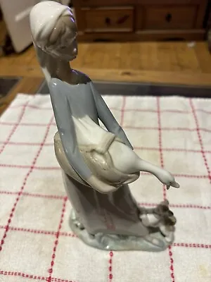 Buy Lladro Figurine Girl With Goose And Dog. 4866 Complete With Original Box • 27.50£