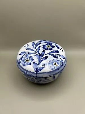 Buy Porches Studio Pottery Small Lidded Trinket Dish Algarve Portugal Signed 2007 MG • 14.19£