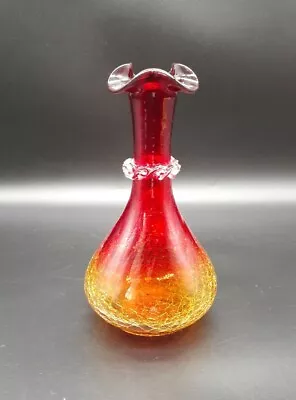 Buy Vintage Amberina Crackle Glass Vase • 36.68£