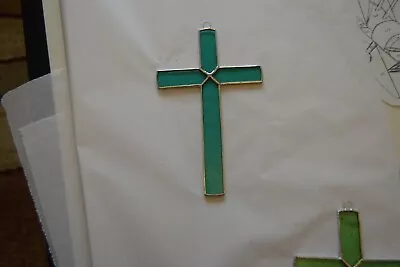 Buy Stained Glass Small Cross Suncatcher Window Decorations Made In Various Colours • 14£