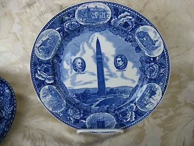 Buy Wedgewood Blue And White Historical Plate Of Bennington Battle Monument 9 3/4  • 19.29£