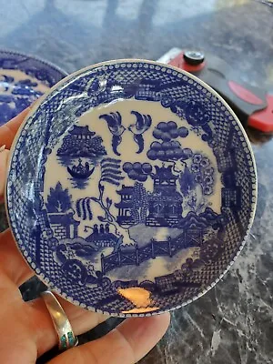 Buy Vintage Blue & White 3” Saucer Willow Pattern Occupied Japan Porcelain • 9.58£