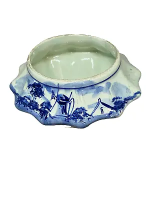 Buy A Lovely Antique Pinch Salt Pot? By Delft Holland With Typical Dutch Scene • 2.95£
