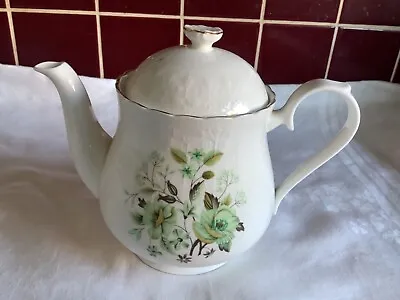 Buy Royal Kent Staffordshire Green Floral Pattern 2pt Bone China Teapot Unused • 19.95£