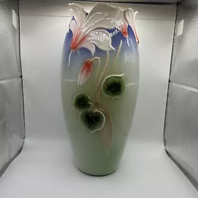 Buy Franz-Cyclamen Vase Design Sculptured Porcelain FZ00090 • 85.25£