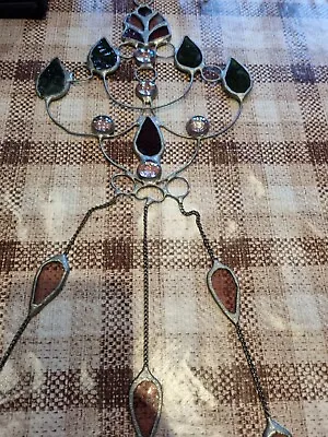 Buy Stain Glass Sun Catcher Hanging Reds And Greens • 12£