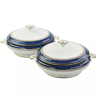 Buy Booths Pottery, Silicon Ware, A3238, Powder Blue Enamelled, 2 X Tureens • 40£