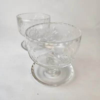 Buy Crystal Cut Glass - Dessert Glasses - Set Of 2 - Free P&P - Wedding Vintage VGC • 13.50£