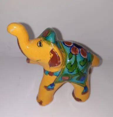 Buy Elephant Pottery Ornament Figurine 2.5in High. • 6.75£