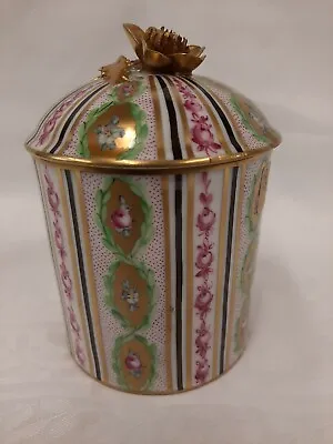 Buy Sachs Dresden - Caddy  - Green And Gold - Gold Flower Handle  - Lidded Box • 65£