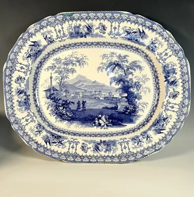 Buy HUGE Antique English Staffordshire Blue Transferware 22  Stoneware China Platter • 627.83£