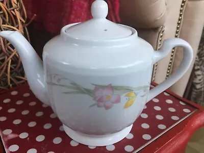 Buy French Garden Teapot ,fine Porcelain China Japan .delicate Flowers White /pastil • 5£