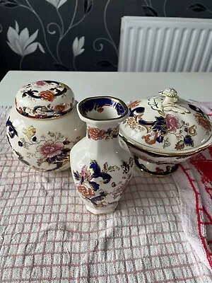 Buy Vintage Mason's Ironstone Blue Mandalay Ginger Jar 5  Small Vase And Bowl • 30£