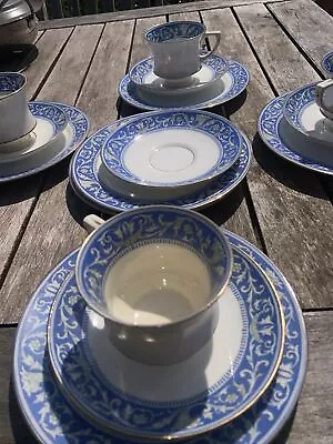 Buy Paragon Star  X4 Trios Tea Cup Saucer Side Plate Blue Art Deco China- Extras • 65.50£