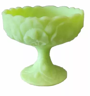 Buy Fenton Green Glass Covered Stem Candy Dish Lilly Pad  • 12.67£