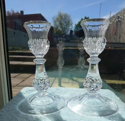 Buy 2 Crystal Cut Candle Holders • 9.99£