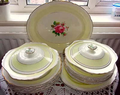 Buy Vintage 16 Pc Dinner Set Service ~Tureens Plates Bowls~ ROSES Midwinter C1950 • 79.99£