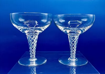 Buy Stuart Crystal ARIEL Air Twist Champagne/ Sherbet Glass Set Of 2 /b • 38.36£