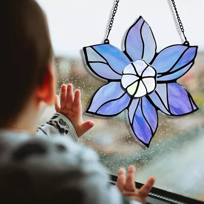 Buy Stained Glass Window Hanging  Layered Flowers Suncatchers For Windows2787 • 7.19£