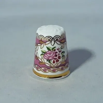 Buy Vintage Hammersley Antique Style  Bone China Thimble Pink, Gold & Floral Design • 7.50£