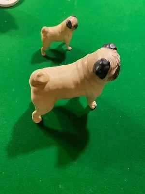 Buy Beswick & Cutmil Cupie Pair Of Pug Dogs - Ceramic Vintage • 35£