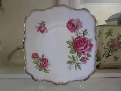 Buy Pretty Royal Standard Orleans Rose Square Cake Plate • 18.60£