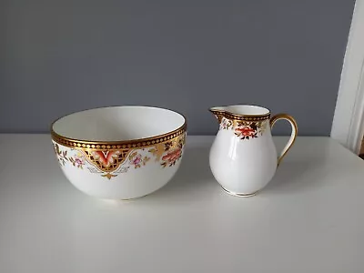 Buy Antique Wedgwood Bone China Milk Jug And Bowl - Pattern Y1276 - C1880 • 17.50£