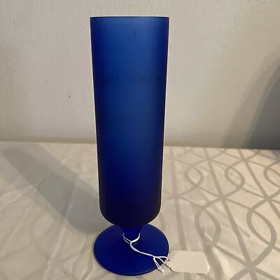 Buy Cobalt Blue Satin Pedestal Vase 9inch • 14.23£