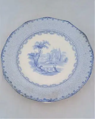 Buy Victorian Blue And White Dinner Plate Romantic Pattern No 15 C 1850 • 15£