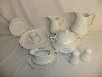 Buy C4 Pottery BHS & Barrats - Lincoln - White Embossed Tableware, Stamps Vary 1C1B • 29.99£